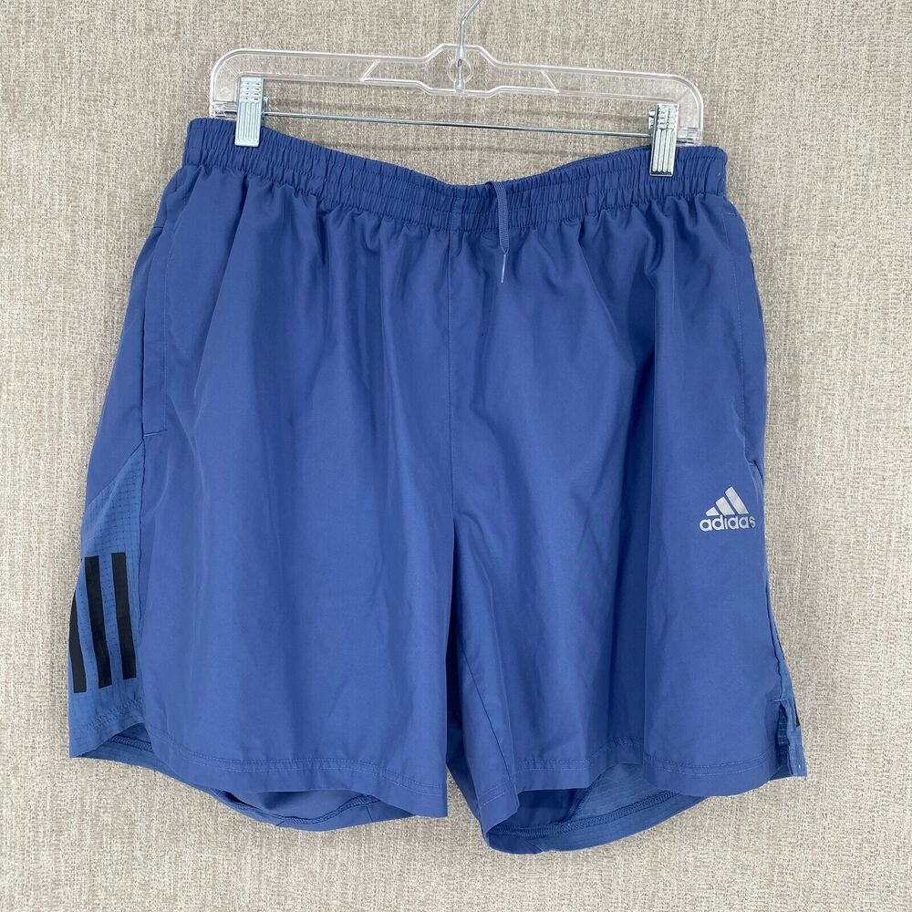 Adidas Shorts Mens XL Blue Mountain Logo Casual Sports Gym Work Out Running